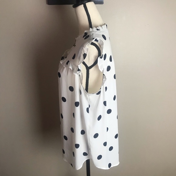 LOFT POLKA DOT SLEEVLESS BLOUSE - Picture 4 of 8